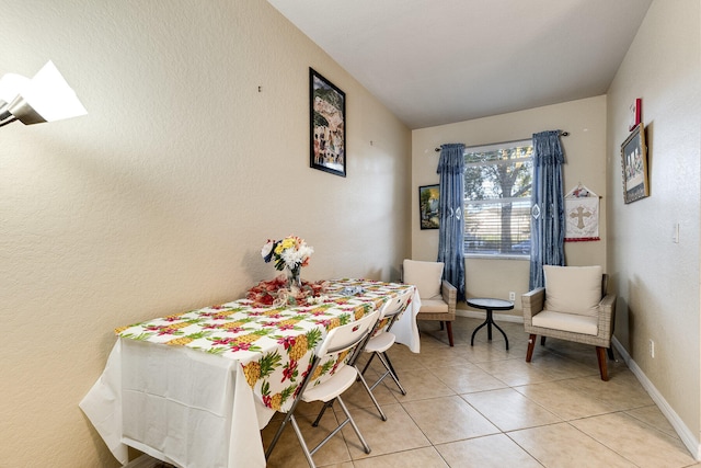 view of tiled dining space