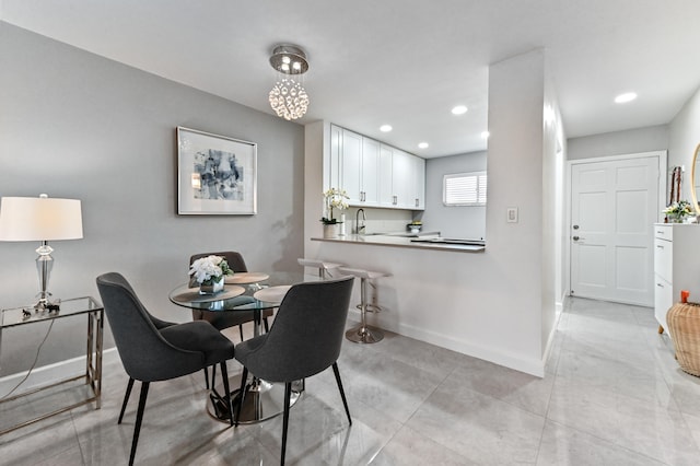 dining area with sink