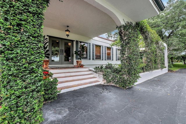 view of exterior entry with french doors