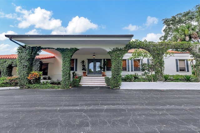 view of front of property with french doors