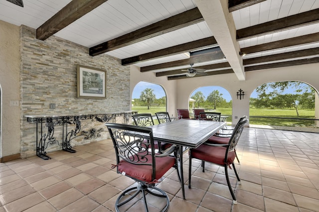 view of patio / terrace with ceiling fan