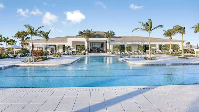 view of pool featuring a patio area