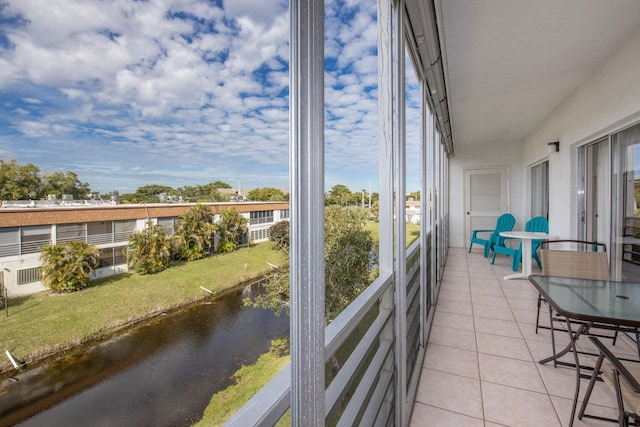 balcony with a water view