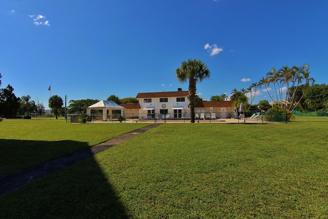 view of yard with a gazebo