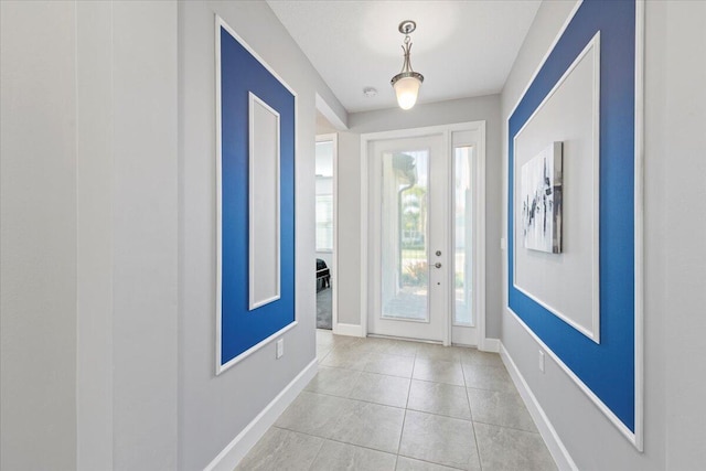 view of tiled foyer entrance