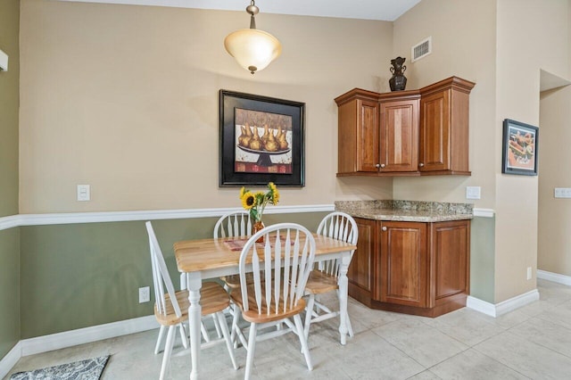 view of tiled dining area