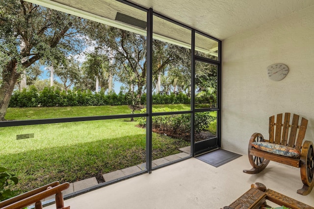 view of unfurnished sunroom