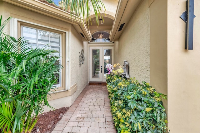 view of exterior entry with french doors