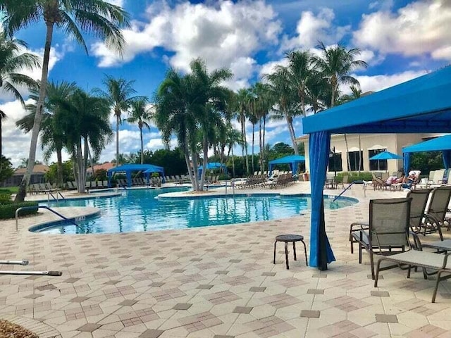 view of pool with a patio area