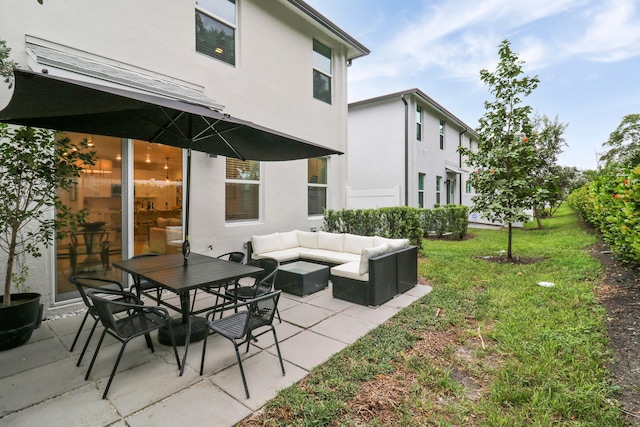 view of patio / terrace featuring an outdoor living space