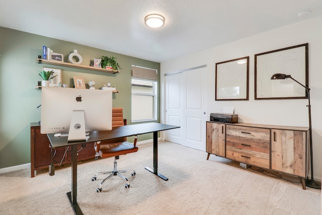 view of carpeted office space