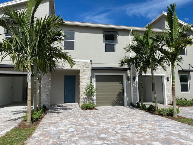 view of property featuring a garage