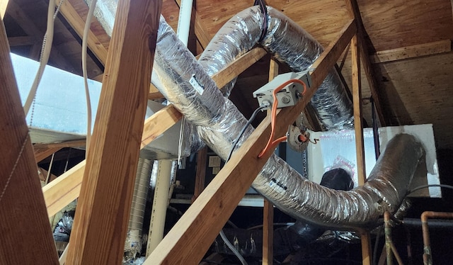 view of unfinished attic