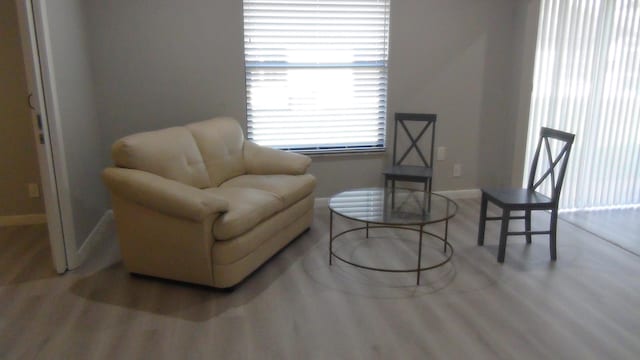 sitting room featuring hardwood / wood-style flooring