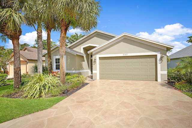 view of front of house with a garage