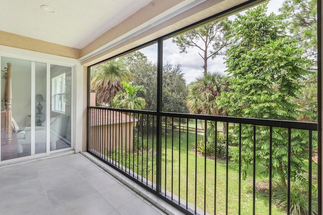 view of unfurnished sunroom