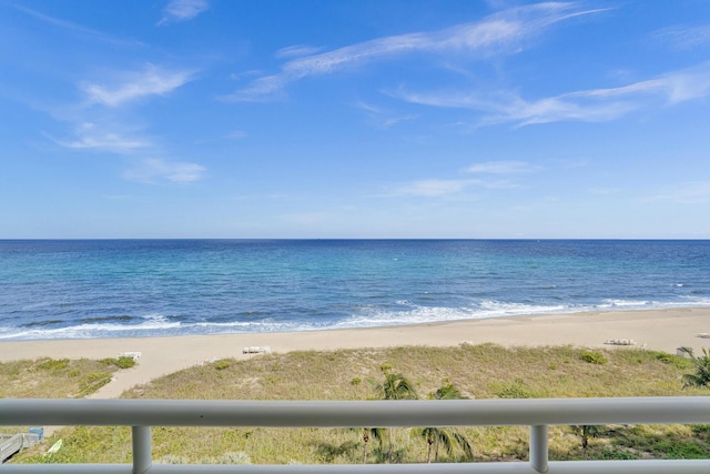 view of water feature featuring a view of the beach