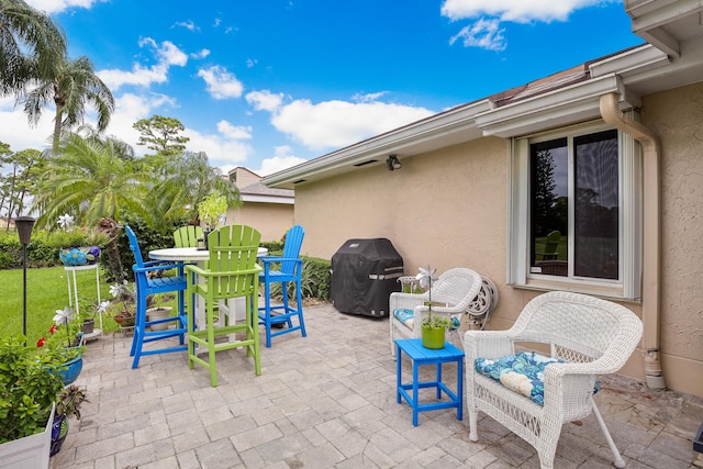 view of patio featuring grilling area