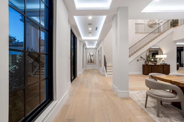 dining room with light wood-type flooring