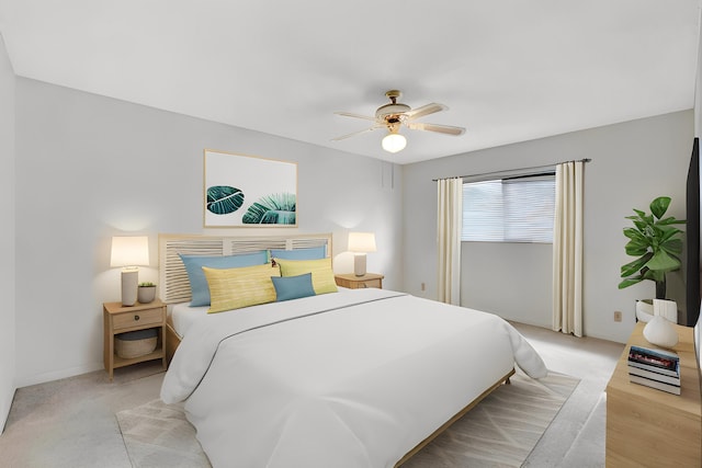 bedroom featuring ceiling fan