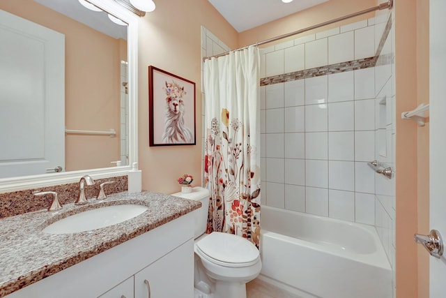 10571 SW Sunray St, Port Saint Lucie, FL 34987 - bathroom with vanity, shower / bath combo, and toilet