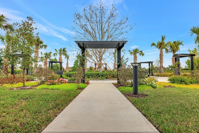 view of community featuring a yard