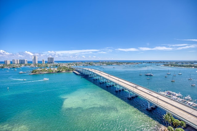 water view with a view of city