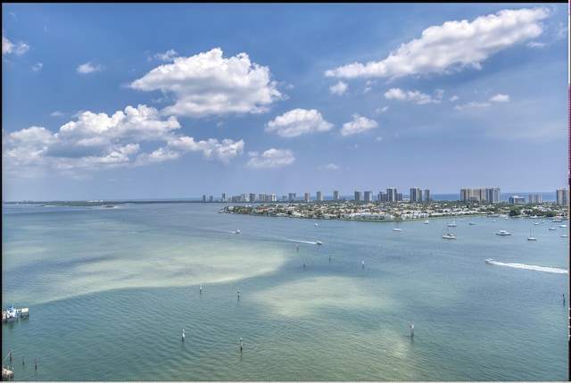 property view of water with a view of city