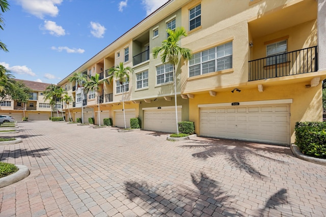 view of property with a garage