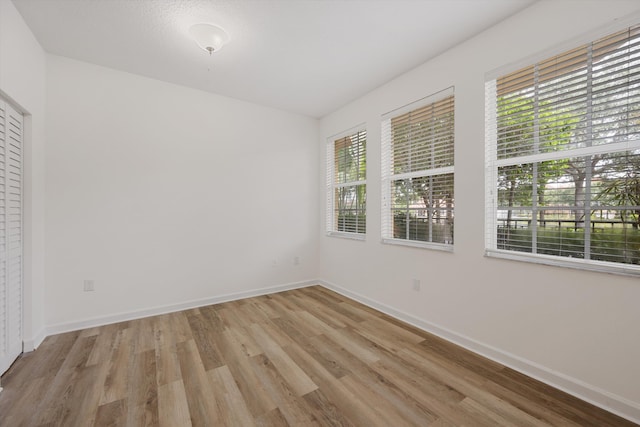 empty room featuring light hardwood / wood-style flooring and a healthy amount of sunlight