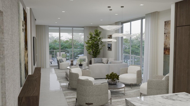 485 E Royal Palm Rd Unit 204, Boca Raton, FL 33432 - lobby featuring floor to ceiling windows and recessed lighting