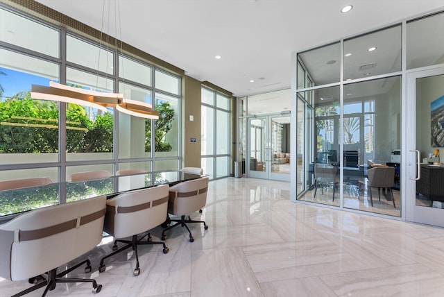 485 E Royal Palm Rd Unit 204, Boca Raton, FL 33432 - common area with floor to ceiling windows and recessed lighting