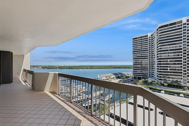 balcony with a water view