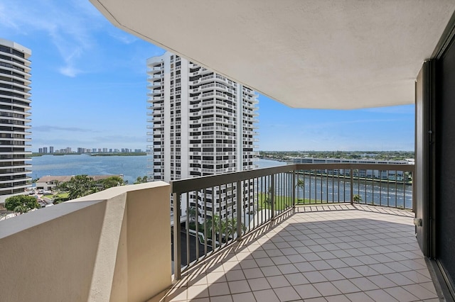 balcony with a water view