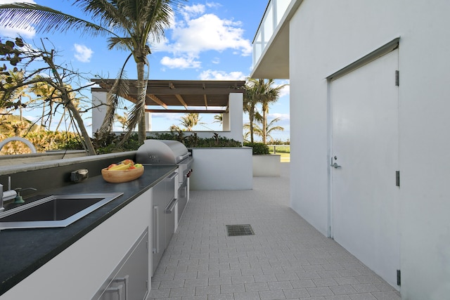 view of patio featuring area for grilling