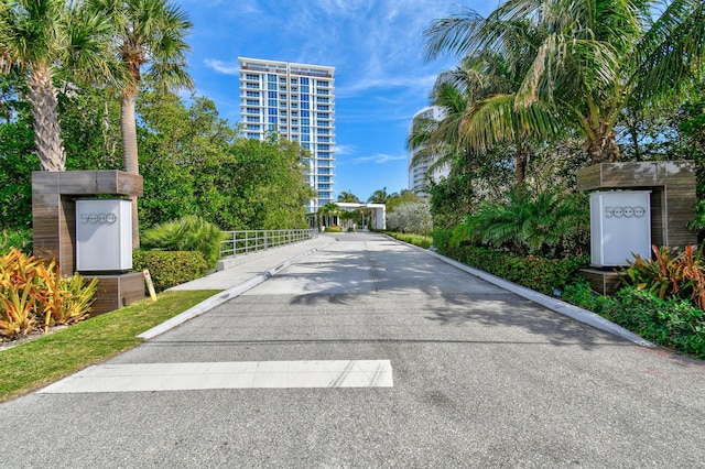 view of street with curbs