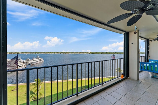 balcony with a water view