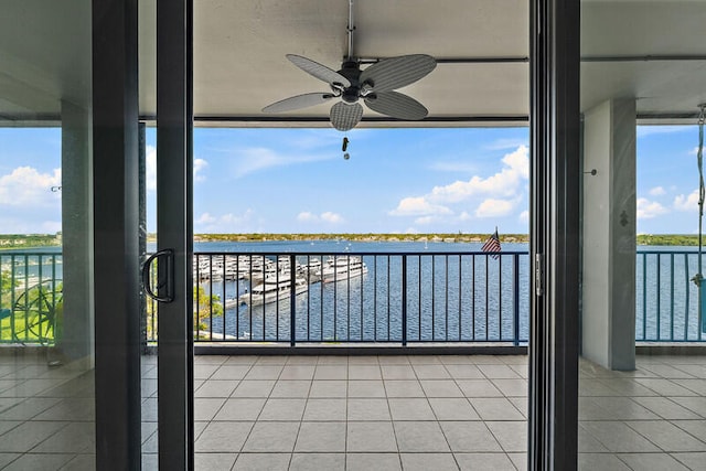 balcony with a water view