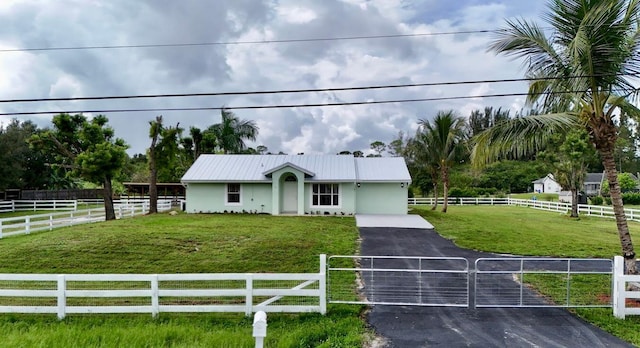 view of front of home with a front yard