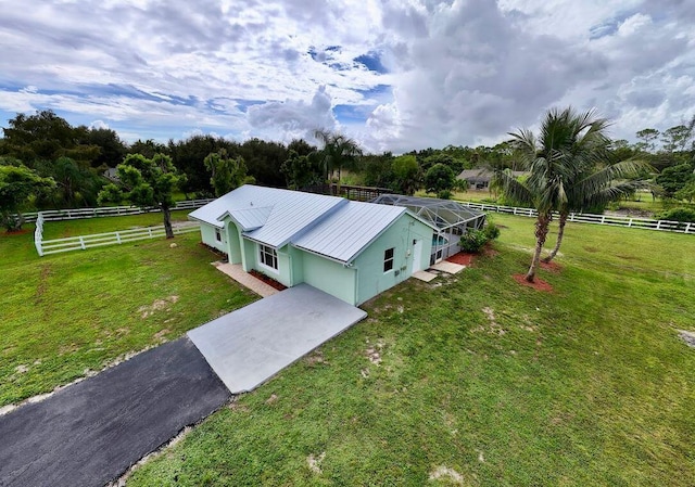 bird's eye view with a rural view