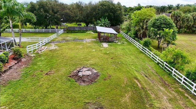 aerial view with a rural view