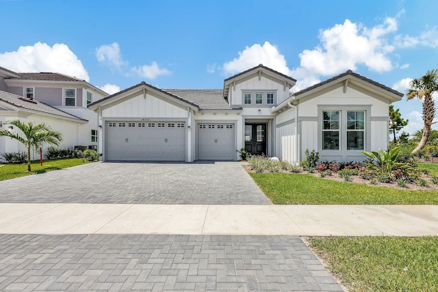 view of front of house with a garage