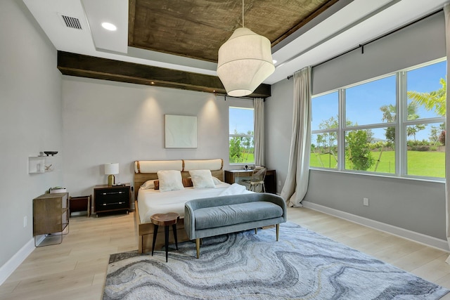 bedroom featuring light hardwood / wood-style floors