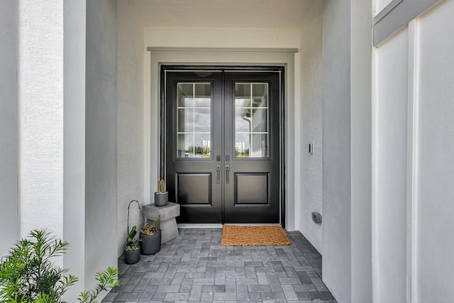 entrance to property with french doors