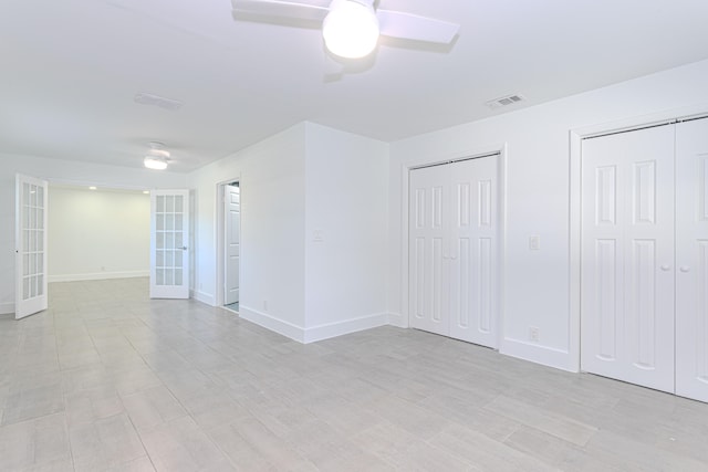 spare room featuring ceiling fan