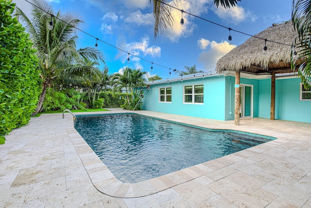 view of pool featuring a patio