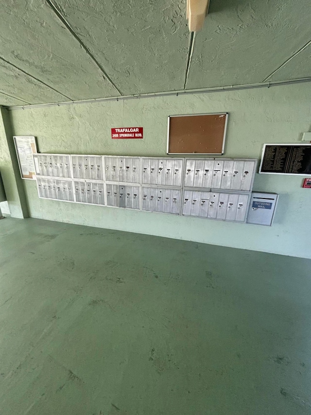 details with mail boxes and concrete floors