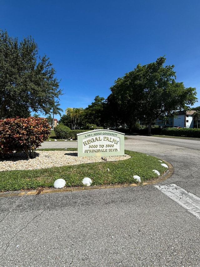 view of community sign