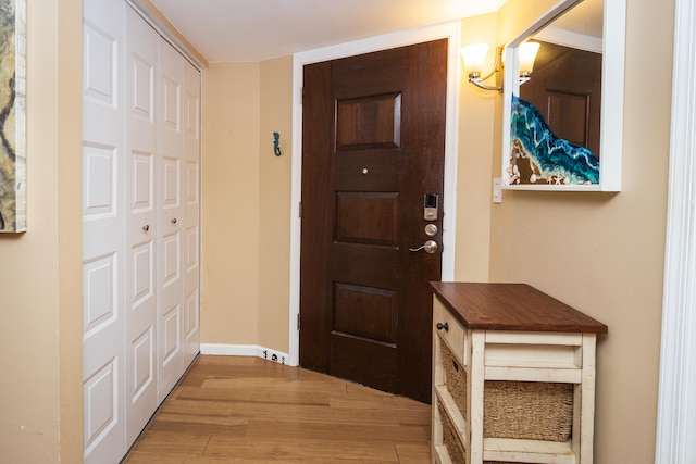 foyer featuring light hardwood / wood-style floors