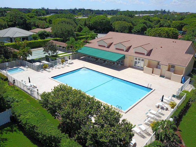 view of pool featuring a patio area